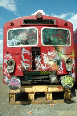 Graffiti on a train clipart