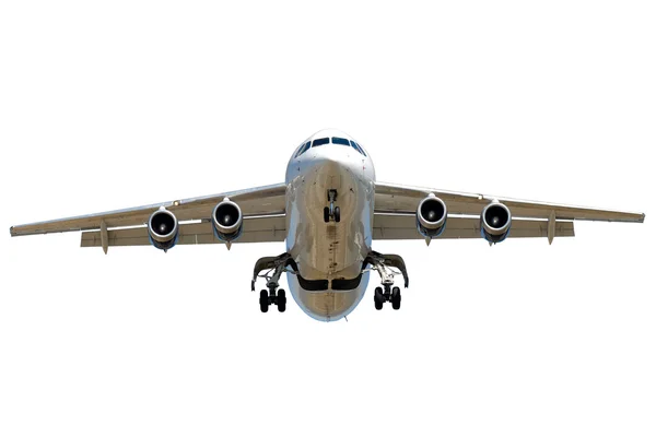 Αεριωθούμενο αεροπλάνο σε λευκό φόντο — Φωτογραφία Αρχείου