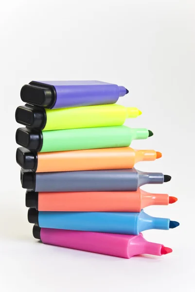 Stack of Highlighter Pens — Stock Photo, Image
