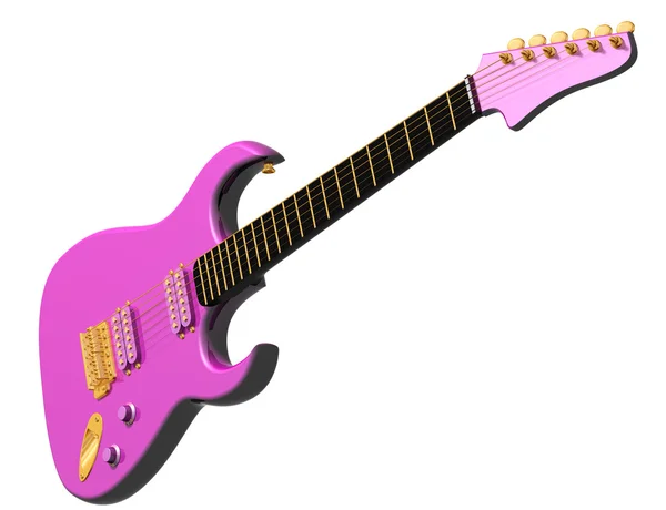 Guitarra eléctrica rosa — Foto de Stock