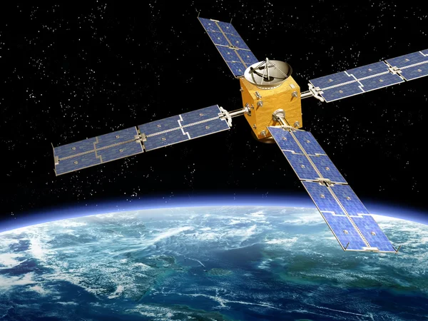 Satellit im Orbit — Stockfoto