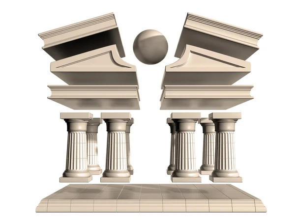 Gedeconstrueerd Griekse tempel — Stockfoto