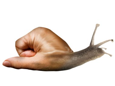 Isolated surreal snail clipart