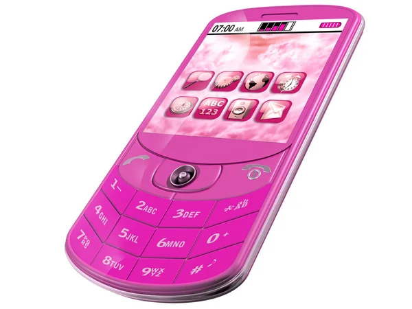 Smartphone rosa — Fotografia de Stock