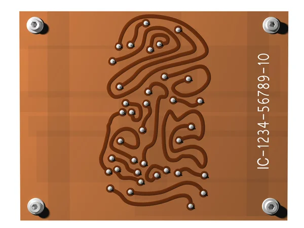 Placa de circuito impreso huella dactilar — Foto de Stock