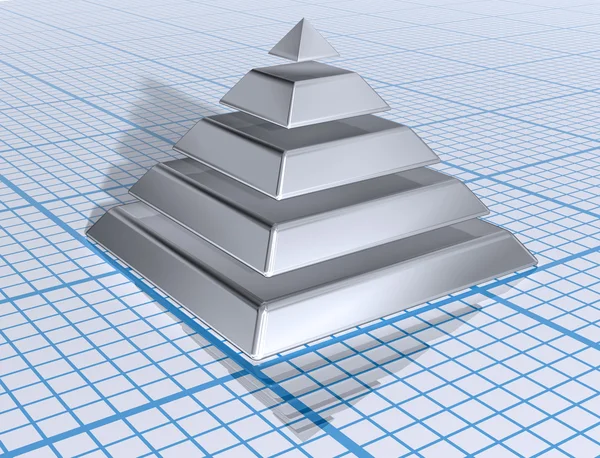 Pirâmide em camadas de prata — Fotografia de Stock