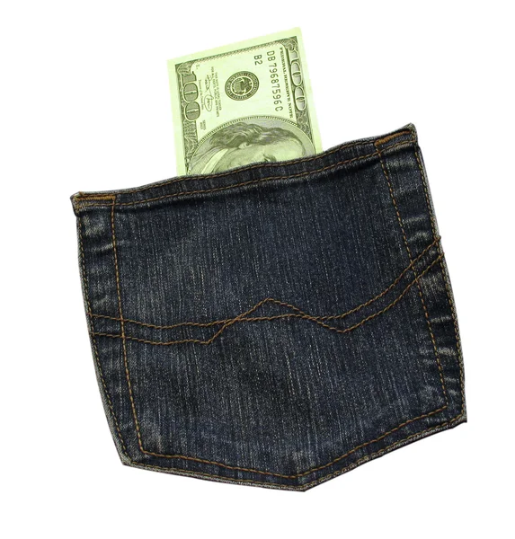 Dinero en un bolsillo — Foto de Stock