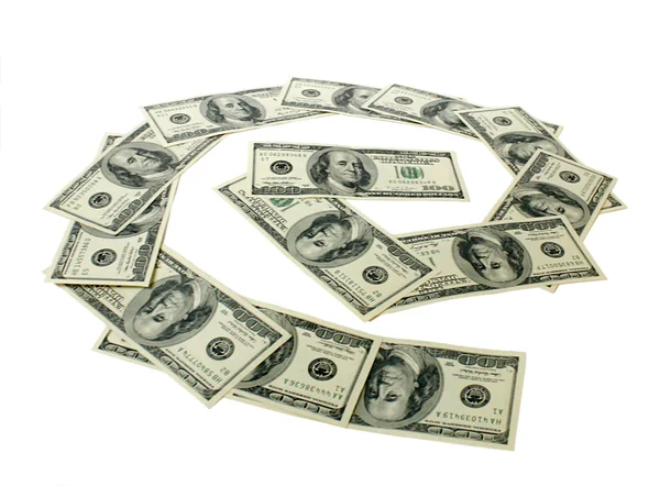 Spiral gjord av pengar — Stockfoto