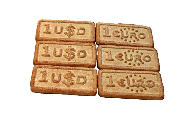 Печиво Usd і євро — стокове фото