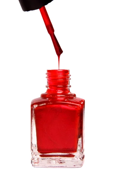 Esmalte de uñas rojo — Foto de Stock