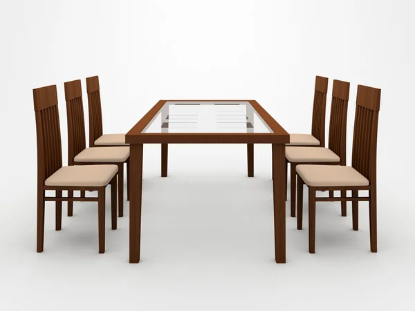 Tafel en stoelen — Stockfoto