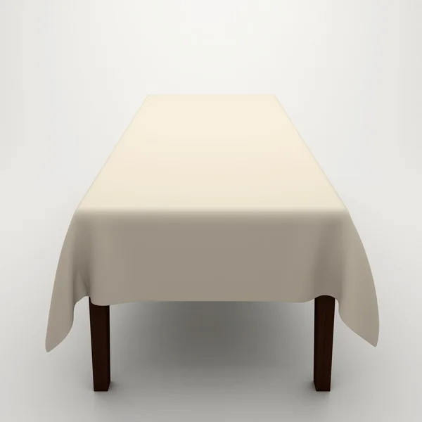 Stół przykryty ściereczką — Zdjęcie stockowe