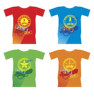 T-shirts with a new collection clipart