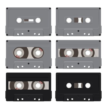 Six audiocassettes 2 clipart