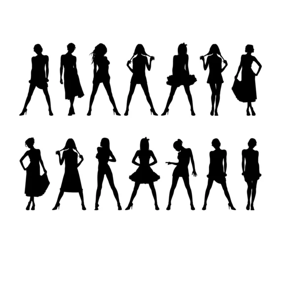 新 silhouettes 的妇女 1 — 图库矢量图片