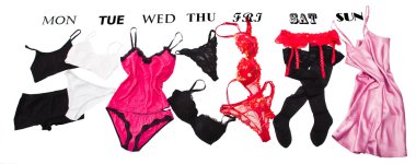 Feminine lingerie for each week day clipart