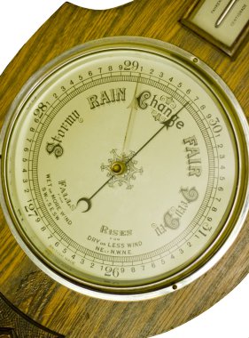 An antique banjo barometer clipart