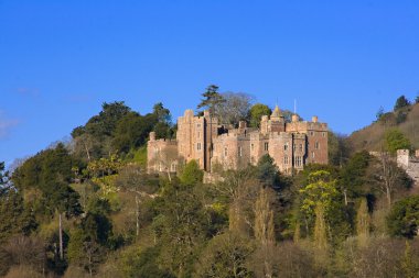 A view looking up towards Dunster Castle clipart