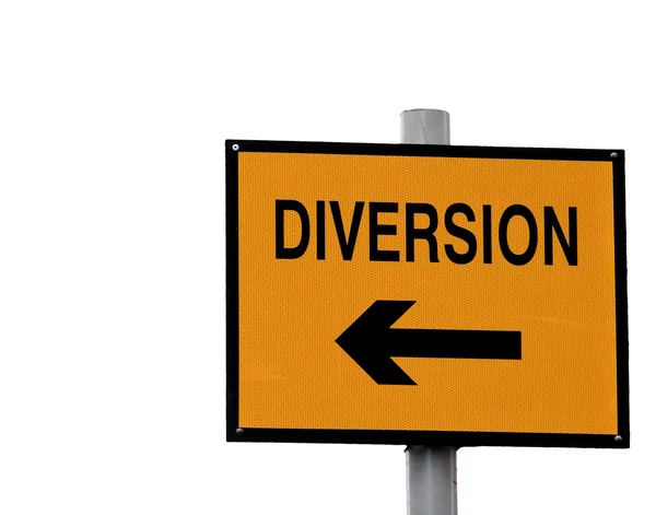 stock image Yellow and black diversion sign