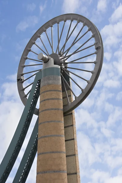 stock image A monument of pit head gear