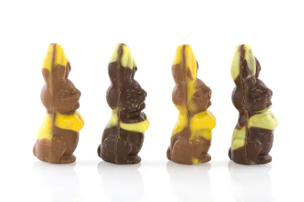 A row with easter hares — Stock Photo, Image
