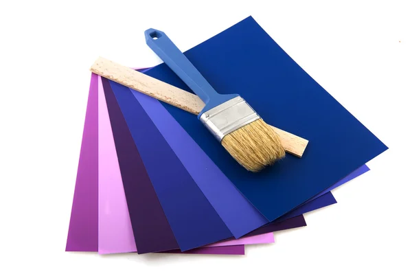Renk örnekleri boya fırçası ile — Stok fotoğraf