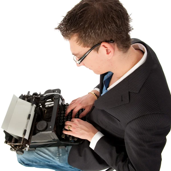 Schrijven op de oude schrijfmachine — Stockfoto