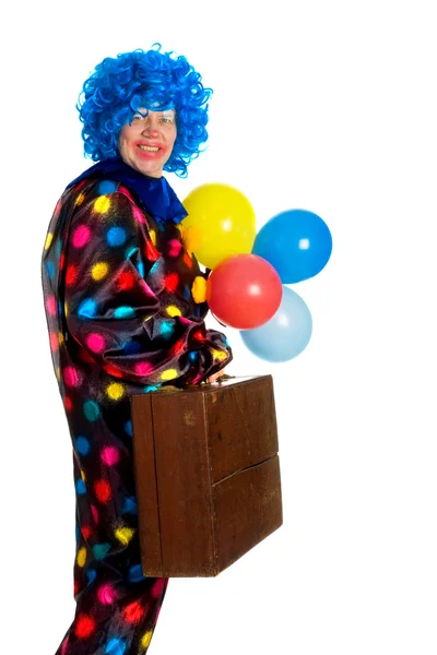 Traveling clown — Stock Photo, Image