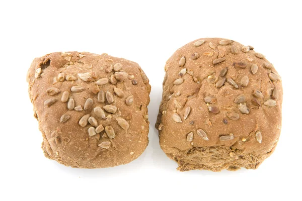 Egészséges barna kenyeret zsemlét — Stock Fotó