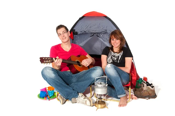 Couple in tent — Stock Photo, Image