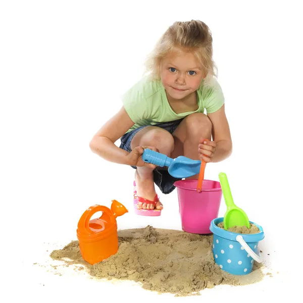 Игра с песком — стоковое фото