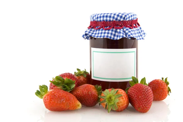 Huisgemaakte aardbeienjam — Stockfoto