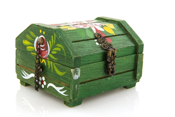 Caja de madera verde — Foto de Stock