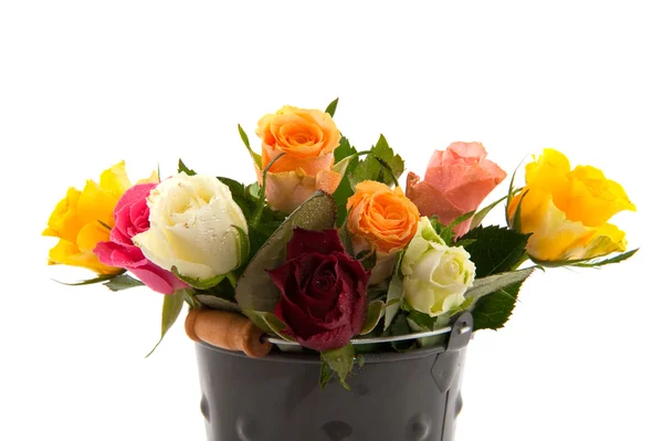Boeket kleurrijke rozen — Stockfoto