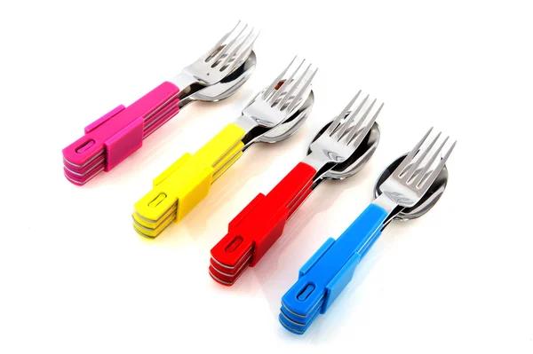 Forks knifes and spoons — Stock Photo, Image