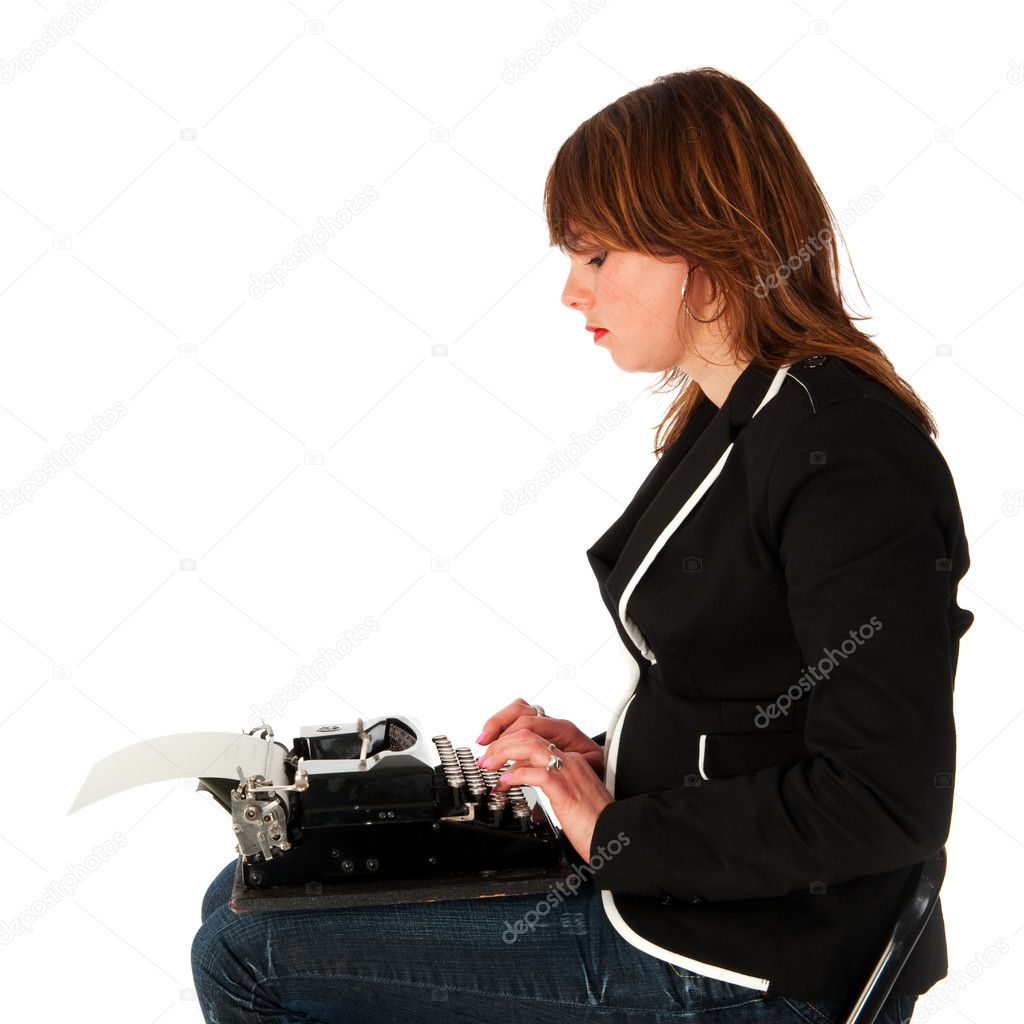 Girl typing
