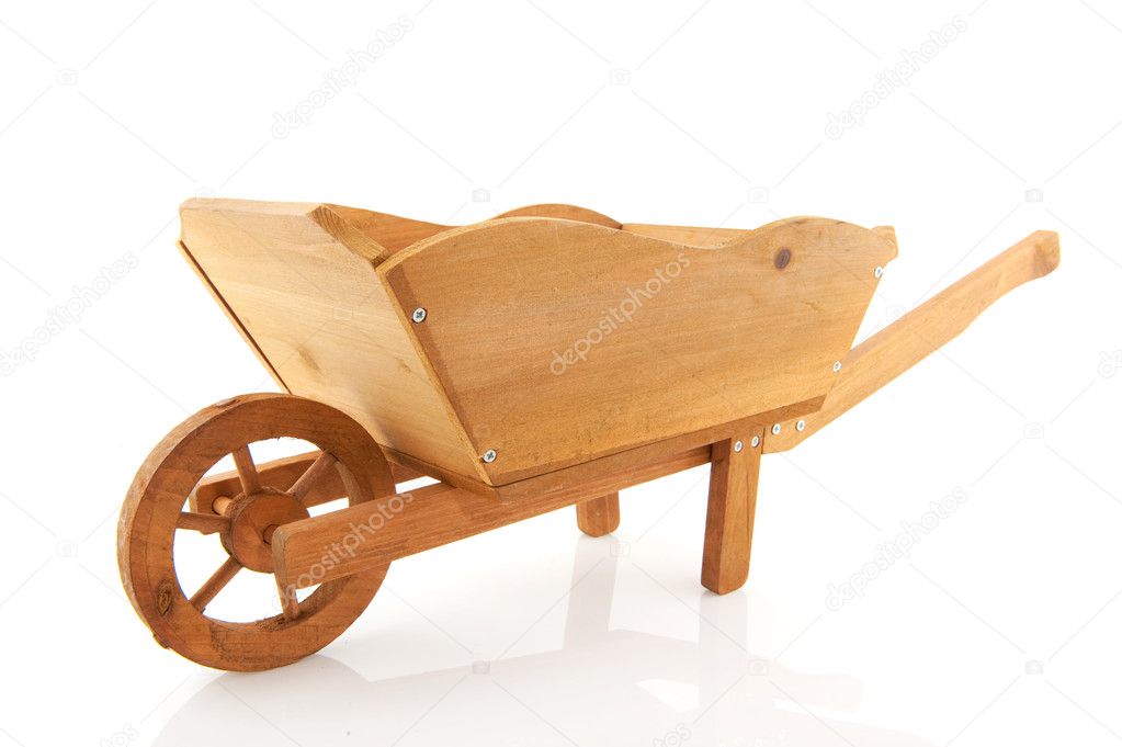 Wooden wheelbarrow