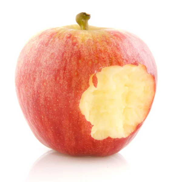 Eating a red apple — Stock Photo, Image