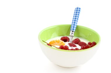 Yoghurt with fruit clipart