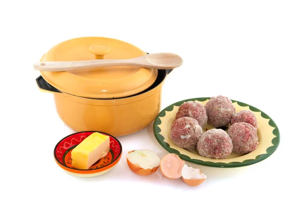 Baking Dutch meatballs — Stock Photo, Image