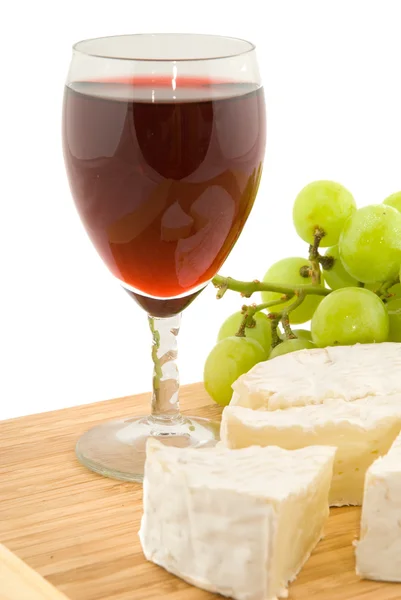 Red wine and camembert — Stock Photo, Image
