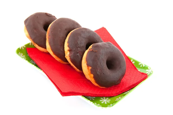 Christmas chocolate donuts — Stock Photo, Image