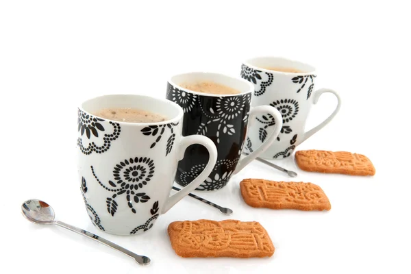 Black and white coffee mugs — Stock Photo, Image