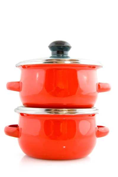 Red cooking pots — Stock Photo, Image