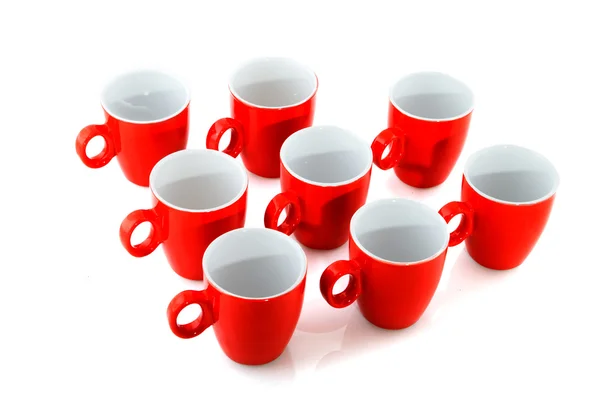 Tazas de café rojo —  Fotos de Stock