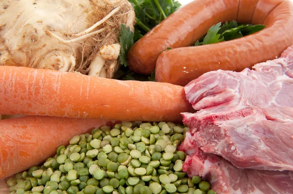 Ingredients Dutch pea soup — Stock Photo, Image