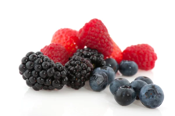 Blackberries and strawberries — Stock Photo, Image
