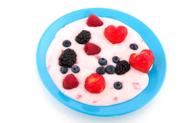 Yogurt with fruit — Stock Photo, Image