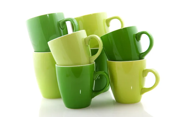 Green mugs — Stock Photo, Image