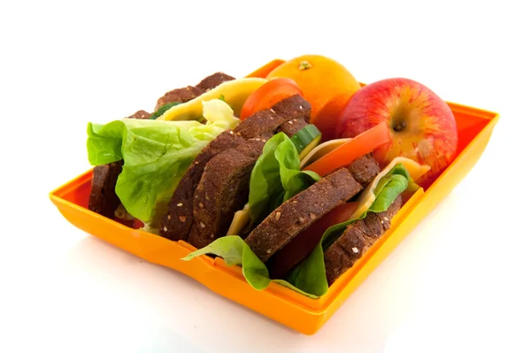 Zdravé otevřené oběd box — Stock fotografie